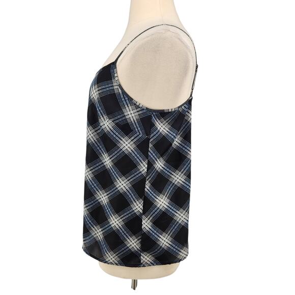 The Limited Sleeveless Top – Navy Plaid Spaghetti Strap Camisole Blouse - Picture 3 of 6